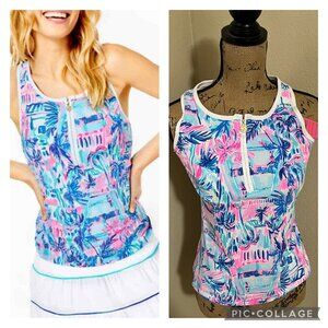 Lilly Pulitzer Canna Bra Tank UPF 50+ Ravello Bue perfect match tank shirt